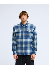Karohemd Billabong "OFFSHORE FLANNEL", Herren, Gr. XL, N-Gr, blau (schwarz denim), Obermaterial: 100% Baumwolle, Hemden Karohemd, mit markantem Karomuster, sportlicher Stil, aus Baumwolle
