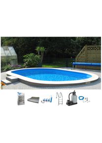 Ovalpool MY POOL BWT "PREMIUM mit blauer Innenfolie", wei&szlig;, B:360cm H:150cm L:623cm, Schwimmbecken, Ovalpool, H&ouml;he 150 cm, in verschiedenen Gr&ouml;&szlig;en