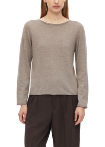 Strickpullover s.Oliver, Damen, Gr. 46, beige (toffee), Strick, Obermaterial: 50% Baumwolle, 50% Viskose, normal h&uuml;ftbedeckend, U-Boot-Ausschnitt, Pullover Strickpullover, mit U-Boot-Ausschnitt