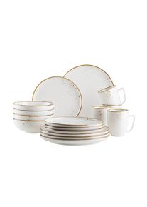 M&auml;ser Kombiservice M&Auml;SER "Pintar", wei&szlig; (beige, braun), 16, Geschirr-Sets, Kombiservice