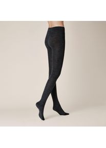 Strickstrumpfhose Kunert "SOFT WOOL COTTON", Damen, Gr. XL, grau (anthrazitmel), Obermaterial: 60% Schurwolle, 25% Baumwolle, 13% Polyamid, 2% Elasthan, Strumpfhosen Strickstrumpfhose, Weiche Strickstrumpfhose / Strumpfhose aus Merino- und Baumwolle