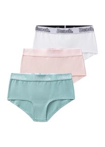 Panty Bench., M&auml;dchen, Gr. 146/152, 3 Stk., Jersey, bunt (rosa, wei&szlig;, salbei), Jersey, Obermaterial: 90% Baumwolle, 10% Elasthan, unifarben, k&ouml;rpernah, Unterhosen Panty, unifarben und meliert, mit Logobund, Baumwollmischung