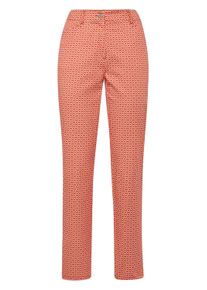Chinos GOLDNER "Kurzgr&ouml;&szlig;e Trageangenehme Hose mit grafischem Minimaldruck", Damen, Gr. 24, K-Gr, orange (papaya, gemustert), Obermaterial: 97% Baumwolle CO (CMIA). 3% Elasthan EL., normal, Hosen Chinos, Ohne