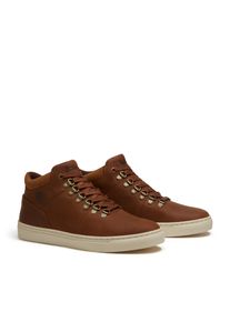 Schn&uuml;rboots Timberland "LISBON HILL - MID LACE SNEAKER", Herren, Gr. 41, medium braun full grain, Leder, Schuhe Schn&uuml;rboots