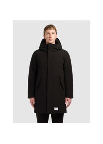 Khujo, Herren, Wintermantel &raquo;FOGG2&laquo; mit innenliegendem Stehkragen, BLACK, S, Elastischer Rippkragen und verstellbare hoch schlie&szlig;ende Kapuze verleihen