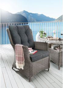 Gartensessel Destiny "CASA", grau, B:66cm H:97cm T:78cm, Obermaterial: 100% Polyester. F&uuml;llung: 100% Polyurethan, Sessel, Gartensessel, Aluminium, Polyrattan, inkl. Auflagen