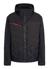 Skijacke Ziener "TIDAL-Z AQUASHIELD HERREN", Herren, Gr. 52, schwarz (gray ink camo), Obermaterial: 100% Polyester. Futter: 100% Polyester. Futter 2: 100% Polyamid. Wattierung: 100% Polyester, Jacken Skijacke, wasserdicht, winddicht, atmungsaktiv, elastisch, Kapuze