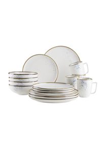 M&auml;ser Kombiservice M&Auml;SER "Pintar", wei&szlig; (beige, blau), 16, Geschirr-Sets, Kombiservice
