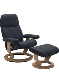 Relaxsessel stressless "Consul", blau (shadow blau paloma), B:76cm H:100cm T:71cm, Leder BATICK: BATICK ist ein leicht korrigiertes, durchgef&auml;rbtes und genarbtes M&ouml;belleder, bei dem die meisten Unebenheiten und Spuren in der Regel entfernt wurden.;Leder PALOMA: PALOMA ist ein durchgef&auml;rbtes Semianilin-M&ouml;belleder mit nat&uuml;rlicher Narbung.;ROHLEDER Stoff Q2 FARON: Ein fester zuverl&auml;ssiger Boucl&eacute; mit 