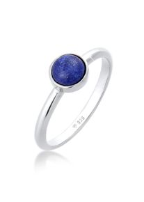 Silberring Elli Premium "Ring Lapis Lazuli Edelstein Solit&auml;r 925 Silber" Gr. 56, silber, Fingerringe, Damen, 56, Silber 925 (Sterlingsilber), Silberring