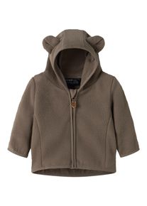 Kapuzenfleecejacke name it "NBNMEEKO FLEECE JACKET MELANGE", Jungen, Gr. 74, braun (walnut), Web, Fleece, Obermaterial: 100% Polyester, unifarben, regular fit normal, Jacken Kapuzenfleecejacke, Fleece, Rei&szlig;verschluss mit Kinnschutz