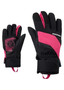 Skihandschuhe Ziener "LUUKI-Z AQUASHIELD JUNIOR", Kinder, Gr. 5, schwarz.pop pink, Kunstfaser, Handschuhe Skihandschuhe, wasserdicht, winddicht, atmungsaktiv, warmes Fleece Futter