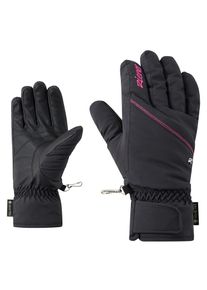 Skihandschuhe Ziener "KATYMY-Z GORE‑TEX DAMEN", Damen, Gr. 8, schwarz (schwarz.pop pink), Kunstfaser, Handschuhe Skihandschuhe, wasserdicht, winddicht, atmungsaktiv, w&auml;rmendes Pl&uuml;schfutter