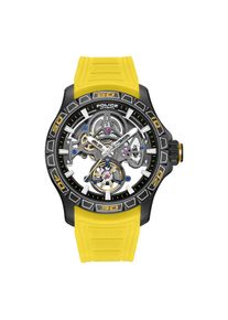 Automatikuhr Police "Spirit", gelb, Armbanduhren, Herren, Automatikuhr, Armbanduhr, Herrenuhr, Mechanische Uhr, Silikonarmband, analog