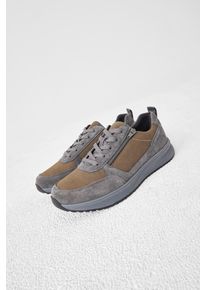 Waldl&auml;ufer Schn&uuml;rschuh WALDL&Auml;UFER "H-Marius", Herren, Gr. 7,5 (41), braun (grau, braun), Textil, Veloursleder, Schuhe Schn&uuml;rschuh, Sneaker mit Schn&uuml;rung und Rei&szlig;verschluss, Komfortweite H