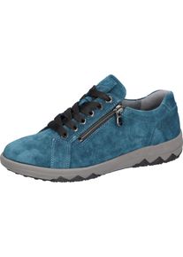 Waldl&auml;ufer Schn&uuml;rschuh WALDL&Auml;UFER "H-Teresa", Damen, Gr. 5 (38), Leder Textil, blau (petrol), Veloursleder, Schuhe Schn&uuml;rschuh, Sneaker, Halbschuh, Bequemschuh in Komfortweite H