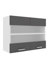 H&auml;ngeschrank Vcm "K&uuml;chenschrank B. 80 cm H&auml;ngeschrank K&uuml;che Esilo", schwarz (wei&szlig;, anthrazit), B:80cm T:31cm, Obermaterial: 100% Holz Wood., Schr&auml;nke, H&auml;ngeschrank