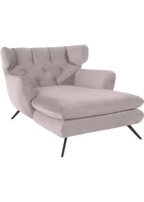 Loveseat 3C CANDY "Beatrice Loungesessel, Ohrensessel, bequem zum Relaxen, Breite 100cm", rosa (altrosa), B:126cm H:95cm T:160cm, Samt-Optik (100% Polyester), Sessel, Loveseat, mit Knopfheftung im R&uuml;cken, Fernsehsessel, Relaxsessel