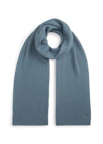Strickschal Tommy Hilfiger "TH FLAG PIMA COTTON CASH SCARF", Herren, blau (frozen creek), Strick, Baumwollmischung, Modet&uuml;cher Strickschal, mit Logostickerei, mit Kaschmiranteil Unisex