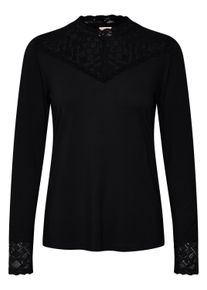 Langarmbluse Cream "Damen Bluse langarm CRTrulla", Damen, Gr. XL, schwarz (pitch schwarz), Obermaterial: 95% Viskose Birla Livaeco CV Livaeco. 5% Elasthan EL., Blusen Langarmbluse
