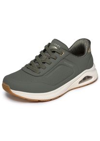 Slip-On Sneaker Skechers "ARCH FIT UNO", Damen, Gr. 39, gr&uuml;n (olivgr&uuml;n), Lederimitat, Schuhe Slip-On Sneaker, Schlupfschuh, Halbschuh, Freizeitschuh mit Slip ins