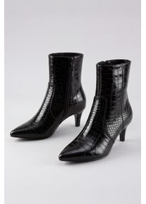 Stiefelette ANISTON SHOES, Damen, Gr. 41, schwarz, Synthetik, Reptilienpr&auml;gung, Schuhe Stiefelette, Abendschuh, spitze Form, in Kroko-Optik - NEUE KOLLEKTION