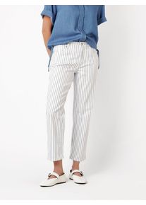 Straight-Jeans Toni "Liv 7/8", Damen, Gr. 36, Lang, wei&szlig; (wei&szlig;, blau 080), Denim/Jeans, Obermaterial: 98% Baumwolle CO. 2% Elasthan EL., gestreift, regular fit 7/8-L&auml;nge, Jeans Straight-Jeans, mit Streifen