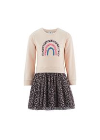 happy girls, Damen, Sweatkleid Baumwolle, buttercream, 116 - N-Gr, Trendiges Sweatkleid von happy girls mit buntem Regenbogen-Print