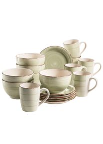 M&auml;ser Fr&uuml;hst&uuml;cks-Geschirrset M&Auml;SER "Lumaca", gr&uuml;n (olivgr&uuml;n), 18, Geschirr-Sets, Fr&uuml;hst&uuml;cks-Geschirrset