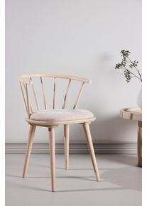 Esszimmerstuhl VENTURE HOME, beige (wei&szlig;wash, wei&szlig;gewaschen, beige), B:53cm H:76cm, Baumwolle, Massivholz, Polyester, St&uuml;hle, Esszimmerstuhl, Schalenstuhl rund, Stoffbezug, weich, komfortabel