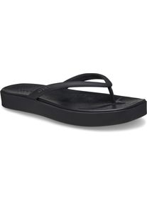 Zehentrenner Crocs "Miami Flatform Flip", Damen, Gr. 37, schwarz, Croslite&trade;, Schuhe Zehentrenner, Strandschuh, Sommerschuh, Urlaubsschuh mit Zehensteg