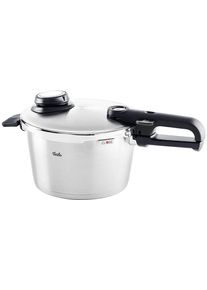 Schnellkochtopf Fissler "Vitavit Premium Edelstahl Dampfkochtopf mit Einsatz Induktion", silber (silberfarben), H:24cm L:47cm &Oslash;:26cm, T&ouml;pfe, Schnellkochtopf, Verriegelungsanzeige, Einstellbares Abdampfen, Einstellbare Kochstufen