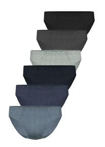 Slip SEIDENSTICKER "6er Pack Herren Mini Slip", Herren, Gr. 5, schwarz, anthrazit, grau, navy, schwarz jeans, jeans, Single-Jersey, Obermaterial: 95% Baumwolle CO. 5% Elasthan EL., Unterhosen Slip