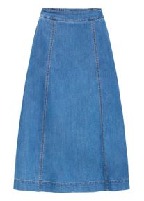 Jeansrock Fransa "Damen Denimrock FRCHICAGO", Damen, Gr. XL, blau (mid blau denim), Obermaterial: 85% Baumwolle CO. 13% Polyester PES. 2% Elasthan EL., R&ouml;cke Jeansrock