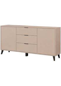 Sideboard OTTO HOME "OSLO &ndash; Modernes Stauraumm&ouml;bel mit Schubladen und Schrankf&auml;chern", kaschmir, B:150cm H:76cm T:39,5cm, Holzwerkstoff, Sideboards, Sideboard, Verstellbare B&ouml;den, praktische Griffe und hohe F&uuml;&szlig;e vereint