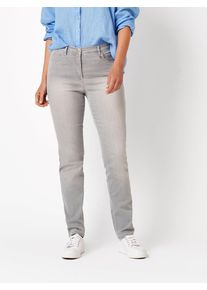 Slim-fit-Jeans RELAXED "Meine beste Freundin Slim", Damen, Gr. 40K, Kurz, grau (grau 822), Denim/Jeans, Obermaterial: 89% Baumwolle CO. 8% Polyester PES. 3% Elasthan EL., used, slim fit normal, Jeans Slim-fit-Jeans, in Slim-Fit