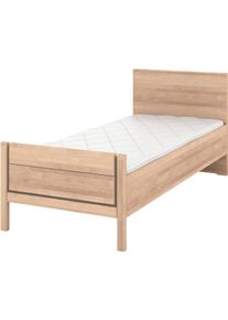 Holzbett Musterring "Sorrent, Bettgestell, Bettrahmen, teilmassiv Eiche", braun (wei&szlig;, neutral), B:90cm L:210cm, Betten, Holzbett, Eiche teilmassiv, Liegeh&ouml;henverstellung, Stollenfu&szlig;teil