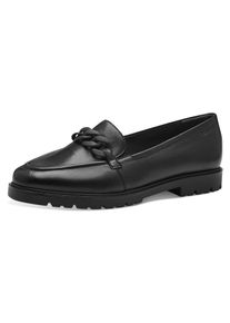 Slipper Tamaris, Damen, Gr. 41, schwarz, Leder, schimmernd, unifarben, Schuhe Slipper, Loafer, Slipper, Schlupfschuh mit eleganter Zierkette, Topseller