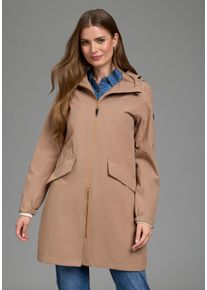Funktionsjacke Polarino, Damen, Gr. 42, beige (camel), Web, Obermaterial: 100% Polyester. Futter: 100% Polyester, unifarben, figurumspielend Po-bedeckend, mit innenliegendem Gummizug, Jacken Funktionsjacke, leicht & flexibel, f&uuml;r Regenwetter geeignet, wasserdicht, atmungsaktiv