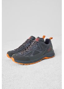 Waldl&auml;ufer Schn&uuml;rschuh WALDL&Auml;UFER "H-Fred", Herren, Gr. 10 (44,5), Textil, grau (grau, orange), Nappaleder, Textil, Veloursleder, Schuhe Schn&uuml;rschuh, Outdoorschuh mit Waterproof-Ausstattung, Bequemweite H (=sehr weit)