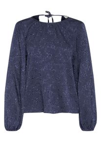 Langarmbluse Kaffe "Damen Bluse langarm KAlauren", Damen, Gr. 42, blau (midnight marine cc), Obermaterial: 100% Polyester PES., Blusen Langarmbluse