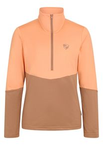 Sweatshirt Ziener "JARPS-Z JUNIOR", M&auml;dchen, Gr. 104, braunie, Obermaterial: 89% Polyester, 11% Elasthan, Sweatshirts Sweatshirt, Stretchmaterial, w&auml;rmend, halber Front-Rei&szlig;verschluss