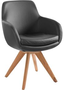 Esszimmerstuhl Musterring "Tavia", grau (dunkelgrau, wildeiche, dunkelgrau), B:62cm H:86cm T:66cm, St&uuml;hle, Esszimmerstuhl, Stativgestell Wildeiche massiv, Drehfunktion optional, diverse Farben
