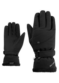 Skihandschuhe Ziener "KEAKA-Z AQUASHIELD PrimaLoft DAMEN", Damen, Gr. 6, schwarz, Materialmix, Handschuhe Skihandschuhe, wasserdicht, winddicht, atmungsaktiv, extra warm, Pl&uuml;schfutter