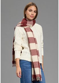 Modeschal Laura Scott, Damen, rot (wollwei&szlig;, rot), Web, Kunstfaser, gemustert, kariert, Modet&uuml;cher Modeschal, in verschiedenen Farben - NEW im Karo-Design