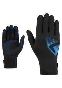 Fahrradhandschuhe Ziener "LICKOSO-Z TOUCH JUNIOR", Kinder, Gr. 7, schwarz (schwarz.cobalt blau), Materialmix, Handschuhe Fahrradhandschuhe, weich, w&auml;rmend, atmungsaktiv, TOUCH-Funktion