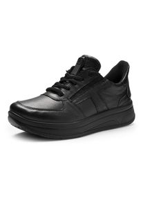 Sneaker Ara "SAPPORO", Damen, Gr. 7,5 (41), schwarz, Glattleder, unifarben, Schuhe Sneaker, Plateausneaker, Schn&uuml;rschuh in Komfortweite H (= sehr weit)