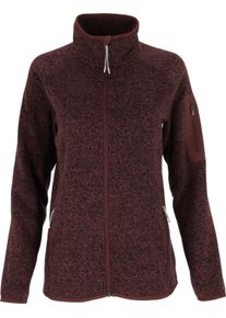 Cardigan McKINLEY "Da.-Unterjacke Skeena wms", Damen, Gr. 50, braun (melange, rot), Fleece, Obermaterial: 100% Polyester, normal, hoch geschlossener Ausschnitt, Raglan&auml;rmel B&uuml;ndchen kontrastfarben, Strickjacken Cardigan