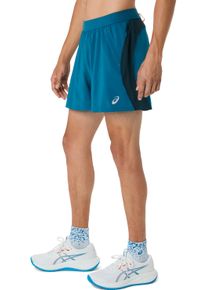 Laufshorts asics "ROAD 5IN SHORT", Herren, Gr. XXL, N-Gr, blau (tranquil teal, schwarz teal, yamabuki), Obermaterial: 100% Polyester, Hosen Laufshorts, ACTIBREEZE&trade; Technologie, Schnelltrocknend, Atmungsaktiv