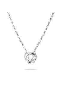 Kette mit Anh&auml;nger Liebeskind Berlin "Schmuck Geschenk Edelstahl Halskette The D-Link Mini", silber (silberfarben), Halsketten, Damen, Edelstahl, L: 45 B: 2mm, Kette mit Anh&auml;nger, B:2mm